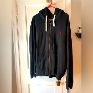 Polo Ralph Lauren zip up hoodie black and red mens xxl